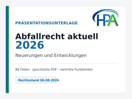 Abfallrecht Aktuell 2026-08-01